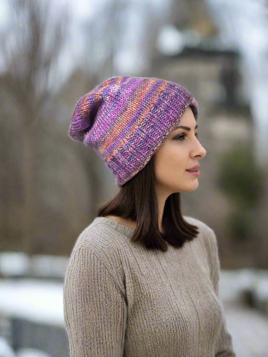 Handmade Knit Slouch Hat - Adult