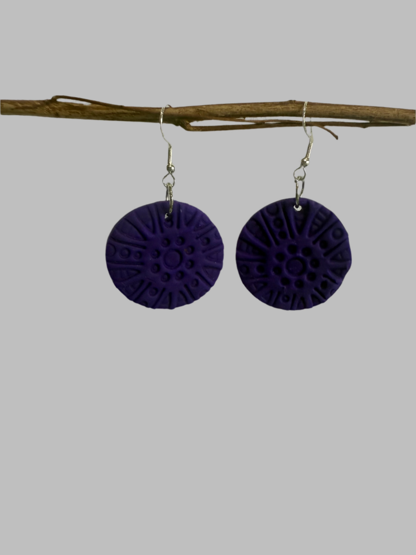 Clay Dangle Earrings. With 925 Sterling Silver Plated Hooks