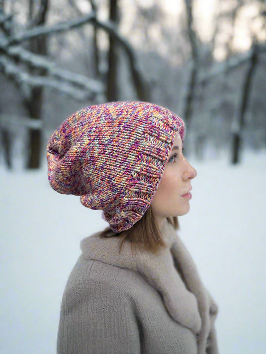 Handmade Knit Slouch Hat - Adult