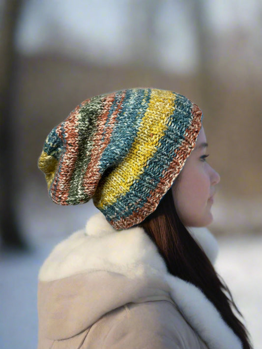Handmade Knit Slouch Hat - Adult