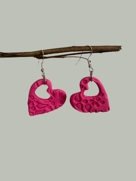Clay Dangle Earrings. With 925 Sterling Silver Plated Hooks