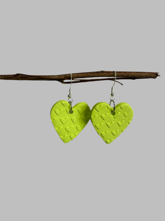 Clay Dangle Earrings. With 925 Sterling Silver Plated Hooks