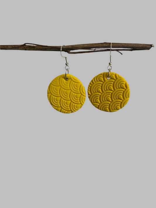 Clay Dangle Earrings. With 925 Sterling Silver Plated Hooks