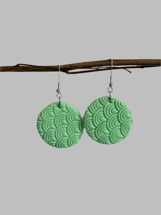Clay Dangle Earrings. With 925 Sterling Silver Plated Hooks