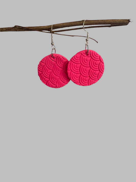 Clay Dangle Earrings. With 925 Sterling Silver Plated Hooks