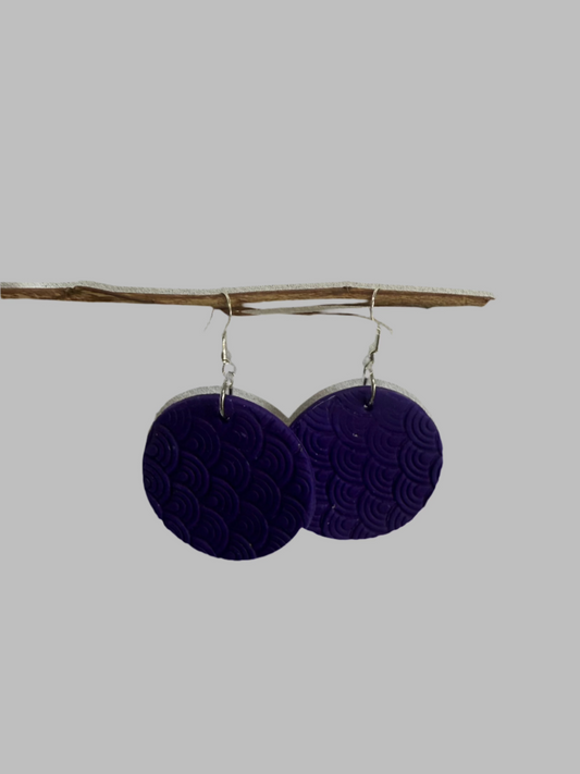 Clay Dangle Earrings. With 925 Sterling Silver Plated Hooks