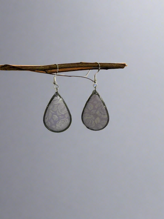 Clay Resin Art  Dangle Earrings. With 925 Sterling Silver Plated Hooks