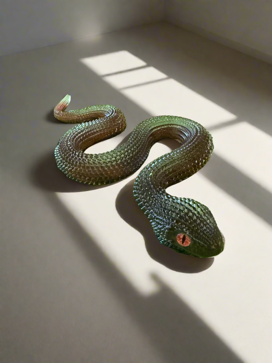 Resin Art Colorful  Snake. 8 Inches Long