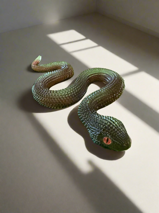 Resin Art Colorful  Snake. 8 Inches Long