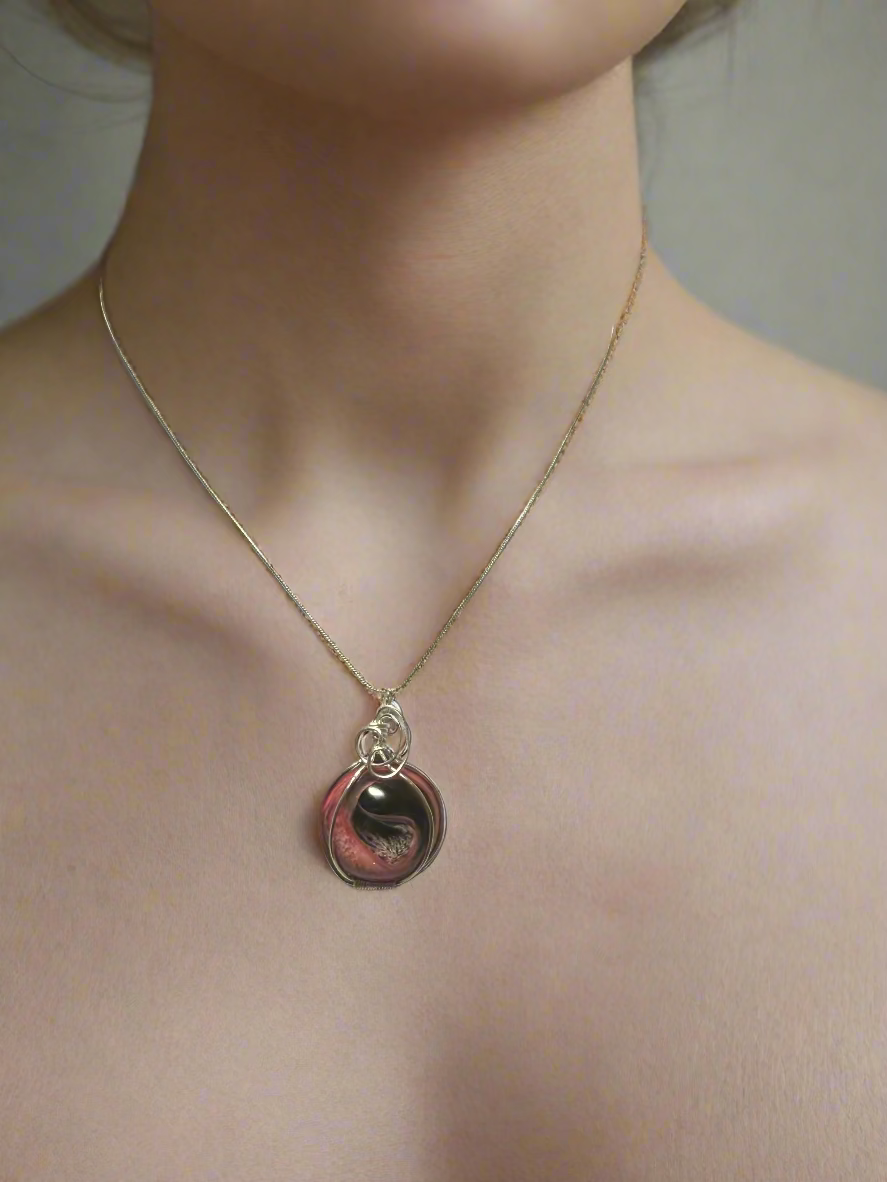 Resin Art Wire Wrapped Necklace