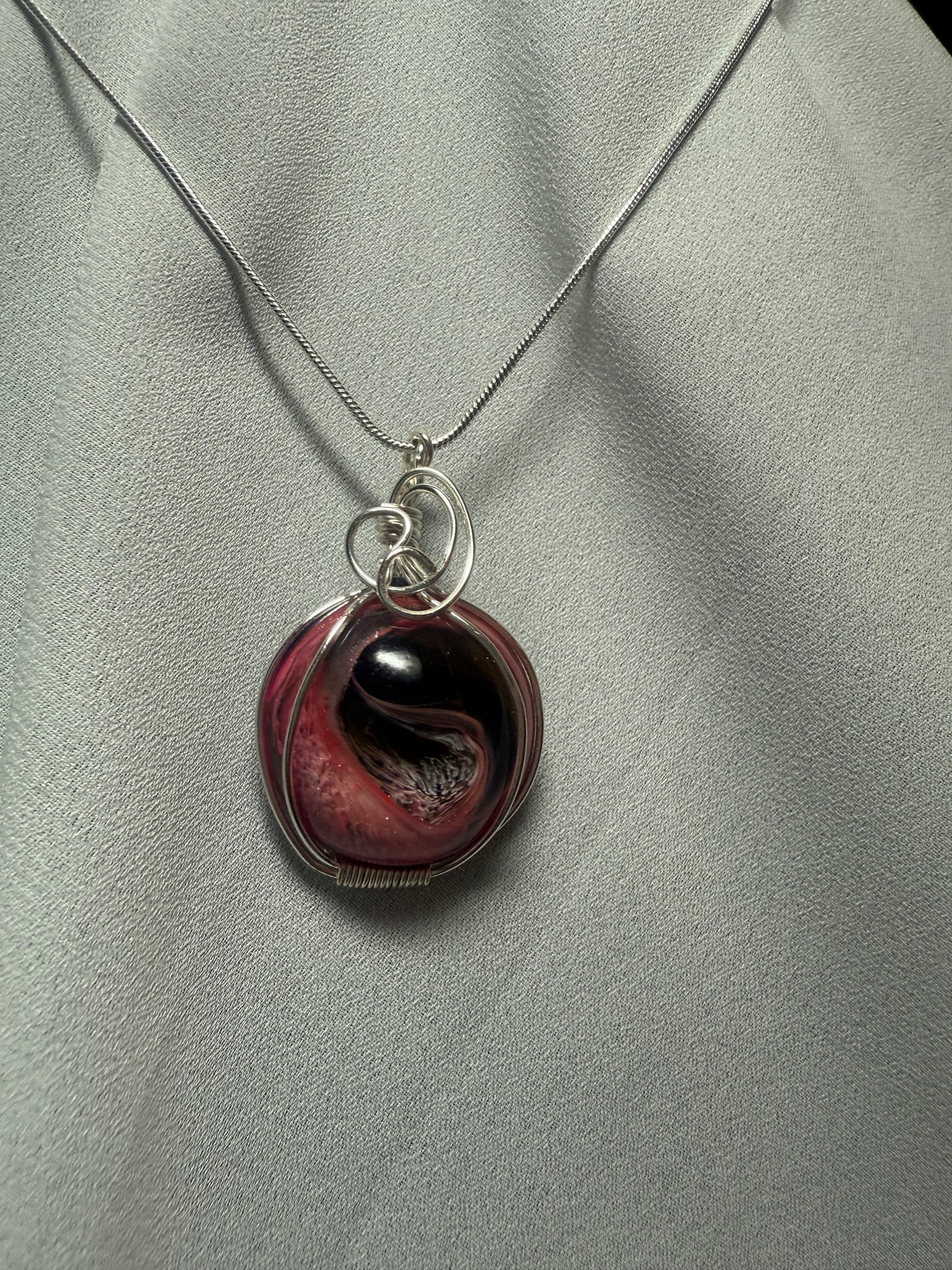 Resin Art Wire Wrapped Necklace