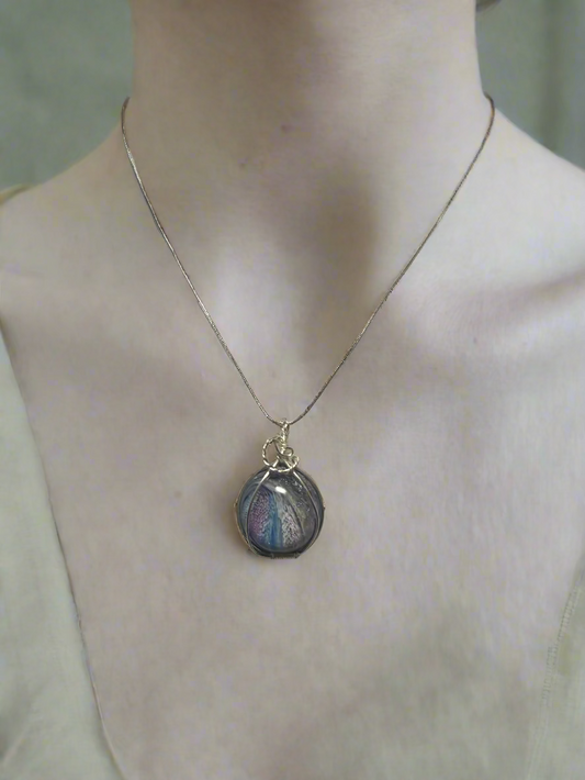 Resin Art Wire Wrapped Necklace