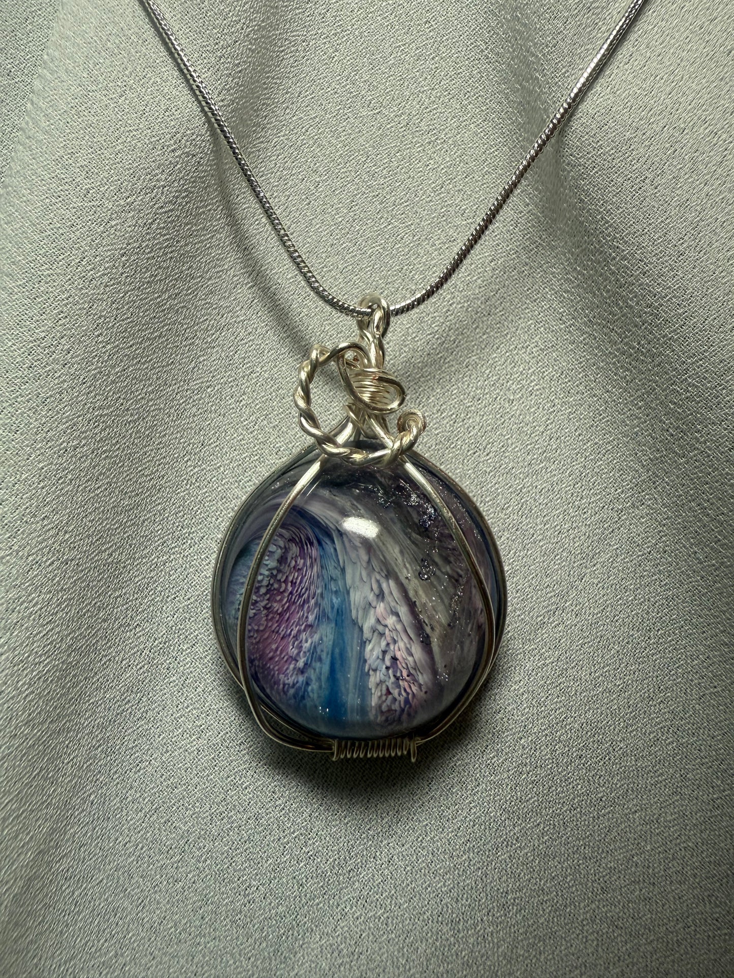Resin Art Wire Wrapped Necklace