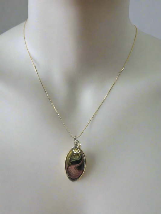 Resin Art Wire Wrapped Necklace