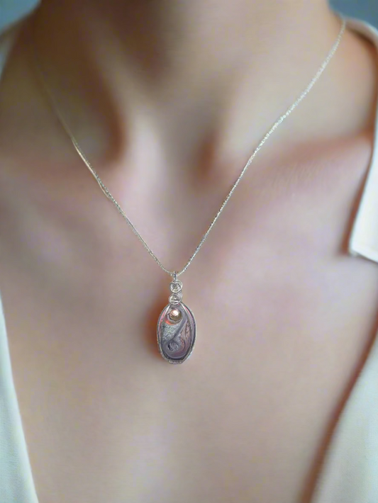 Resin Art Wire Wrapped Necklace