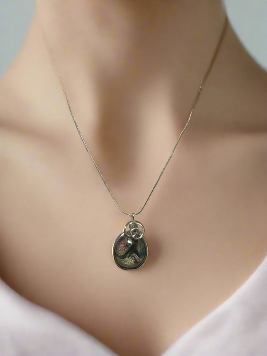 Resin Art Wire Wrapped Necklace