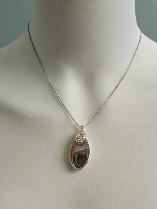 Resin Art Wire Wrapped Necklace