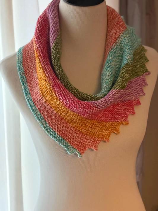 Hand knitted shawl/wrap